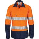 DNC Ladies HiVis 3 Way Cool-Breeze Cotton Shirt with Gusset Sleeve, 3M R/Tape - Long Sleeve. 3749 - Star Uniforms Australia
