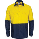 DNC HiVis R/W Cool-Breeze T2 Vertical Vented Cotton Shirt with Gusset Sleeves - Long Sleeve 3781 - Star Uniforms Australia