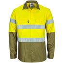 DNC HiVis L/W Cool-Breeze T2 Vertical Vented Cotton Shirt with Gusset Sleeves. Generic Tape - Long sleev 3784 - Star Uniforms Australia