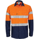 DNC HiVis L/W Cool-Breeze T2 Vertical Vented Cotton Shirt with Gusset Sleeves. Generic Tape - Long sleev 3784 - Star Uniforms Australia