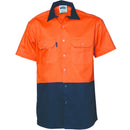 DNC HiVis Two Tone Cotton Drill Shirt - Short Sleeve 3831 - Star Uniforms Australia