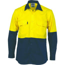 DNC HiVis Two Tone Cotton Drill Shirt - Long Sleeve 3832 - Star Uniforms Australia