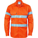 DNC HiVis Drill Shirt with 3M R/Tape - long sleeve 3835 - Star Uniforms Australia