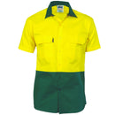 DNC HiVis 2 Tone Cool-Breeze Cotton Shirt - Short Sleeve 3839 - Star Uniforms Australia