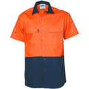DNC HiVis 2 Tone Cool-Breeze Cotton Shirt - Short Sleeve 3839 - Star Uniforms Australia