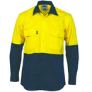 DNC HiVis 2 Tone Cool-Breeze Cotton Shirt - Long sleeve 3840 - Star Uniforms Australia