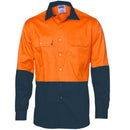 DNC HiVis 2 Tone Cool-Breeze Cotton Shirt - Long sleeve 3840 - Star Uniforms Australia