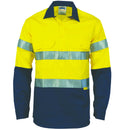 DNC HiVis Two Tone Closed Front Cotton Shirt with 3M R/Tape 3849 - Star Uniforms Australia