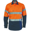 DNC HiVis Two Tone Closed Front Cotton Shirt with 3M R/Tape 3849 - Star Uniforms Australia