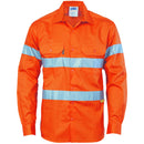 DNC HiVis Cool-Breeze Cotton Shirt with 3M 8910 R/Tape - Long sleeve 3885 - Star Uniforms Australia