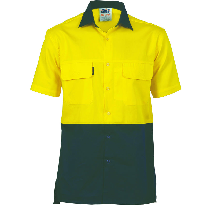 DNC HiVis 3 Way Cool-Breeze Cotton Shirt - short sleeve 3937 - Star Uniforms Australia