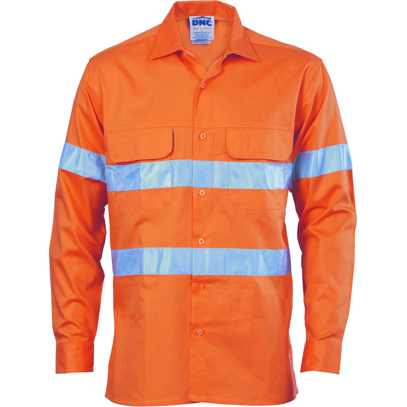 DNC HiVis 3 Way Cool-Breeze Cotton Shirt with 3M R/Tape - Long sleeve 3947 - Star Uniforms Australia