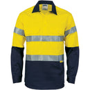 DNC HiVis Cool-Breeze Close Front Cotton Shirt with 3M R/Tape - Long sleeve 3949 - Star Uniforms Australia