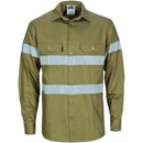 DNC HiVis Cool-Breeze Cotton Shirt with Generic R/Tape - Long sleeve 3967 - Star Uniforms Australia