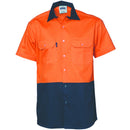 DNC HiVis Two Tone Cotton Drill Vented Shirt - Short Sleeve 3980 - Star Uniforms Australia