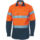 DNC HiVis D/N 2 Tone Drill Shirt with Generic R/Tape - long sleeve 3982 - Star Uniforms Australia