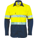 DNC HiVis Cool-Breeze Vertical Vented Cotton Shirt with Generic R/Tape - Long sleeve 3984 - Star Uniforms Australia