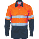 DNC HiVis Cool-Breeze Vertical Vented Cotton Shirt with Generic R/Tape - Long sleeve 3984 - Star Uniforms Australia