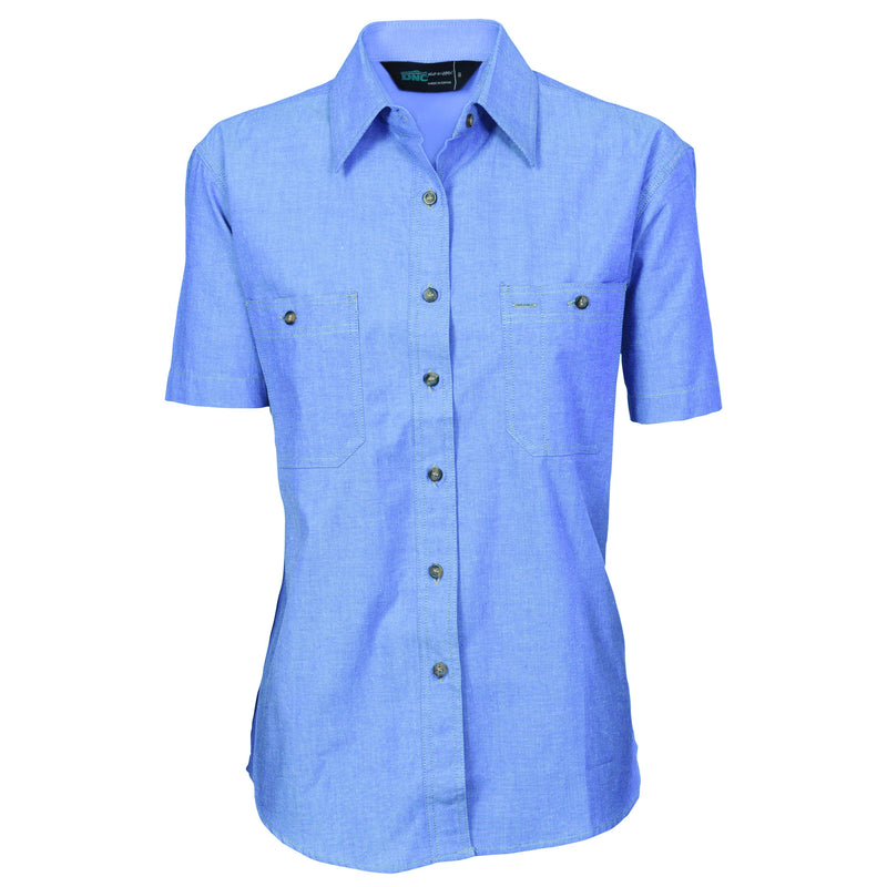 DNC Ladies Cotton Chambray Shirt - Short Sleeve 4105 - Star Uniforms Australia