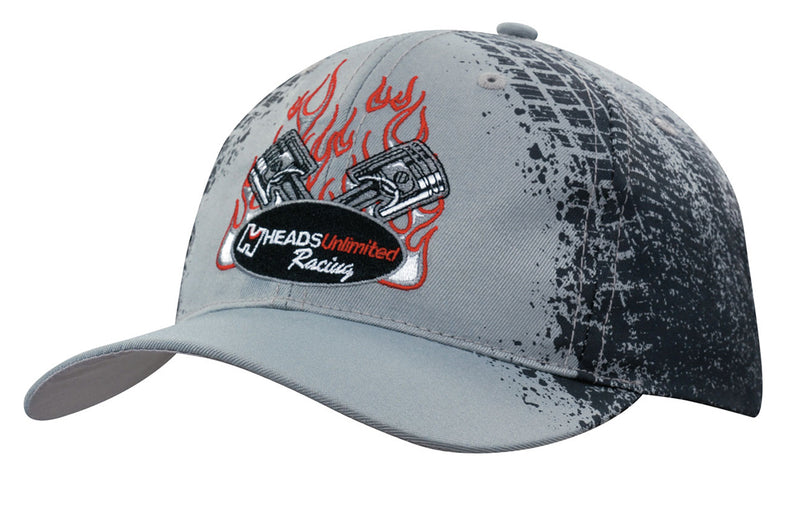 Headwear - Breathable Poly Twill with Tire print - 4186
