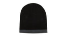 Headwear-Roll Down Two Tone Acrylic Beanie - Toque-4188