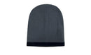 Headwear-Roll Down Two Tone Acrylic Beanie - Toque-4188