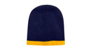 Headwear-Roll Down Two Tone Acrylic Beanie - Toque-4188