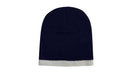 Headwear-Roll Down Two Tone Acrylic Beanie - Toque-4188