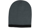 Headwear-Two Tone Cable Knit Beanie - Toque-4195