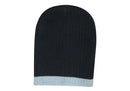 Headwear-Two Tone Cable Knit Beanie - Toque-4195