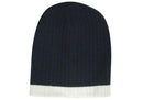 Headwear-Two Tone Cable Knit Beanie - Toque-4195