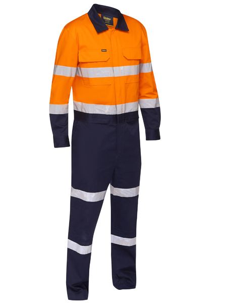 Bisley Taped Hi Vis Work Coverall With Waist Zip Opening -BC6066T