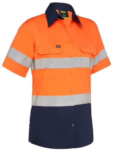 Bisley-Women's Taped Hi Vis Cool Lightweight Drill Shirt-BL1896