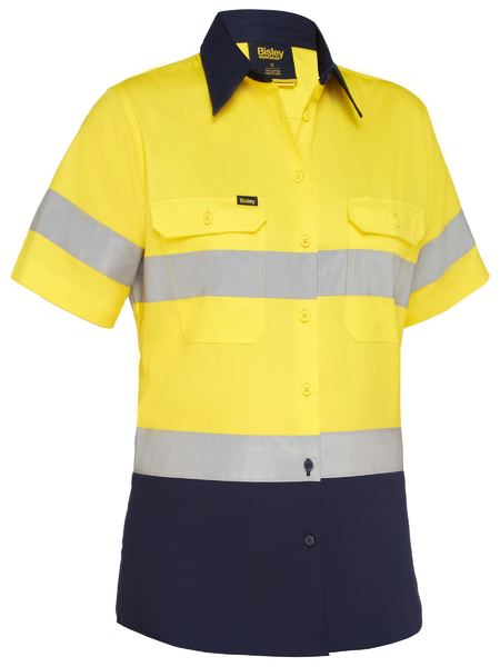 Bisley-Women's Taped Hi Vis Cool Lightweight Drill Shirt-BL1896