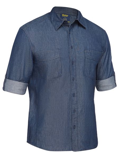 Bisley Mens Long Sleeve Denim Work Shirt-BS6602