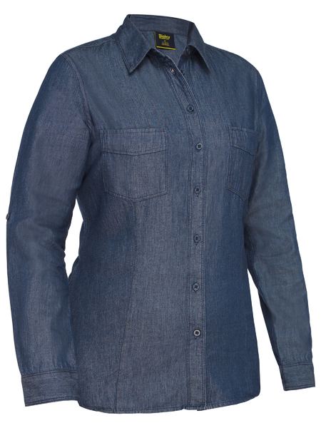 Bisley-Womens Long Sleeve Denim Work Shirt-BL6602