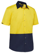Bisley-Two Tone Hi Vis Short Sleeve Shirt-BS1442