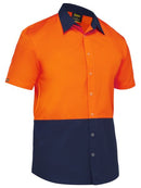 Bisley-Two Tone Hi Vis Short Sleeve Shirt-BS1442