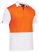 Bisley-Two Tone Hi Vis V-Neck Short Sleeve Shirt-BS1405