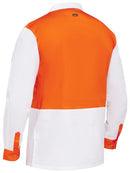 Bisley-Two Tone Hi Vis V-Neck Long Sleeve Shirt-BS6405
