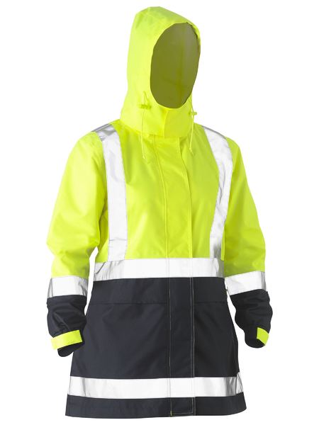 Bisley - Women's Taped Two Tone Hi Vis Rain Jacket - BJL6966T