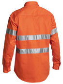 Bisley Hi Vis Closed Front Drill L/S Shirt 3M Reflective Tape-BTC6482