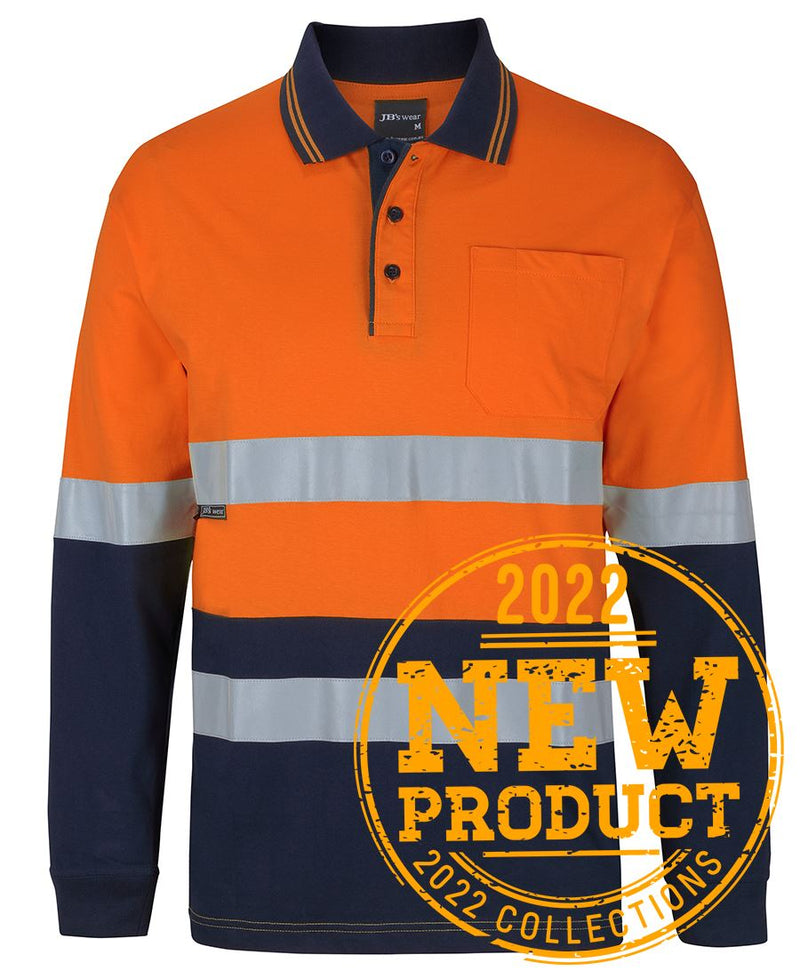 JB,s Wear-Hi Vis L/S Cotton Polo - 6DCPL