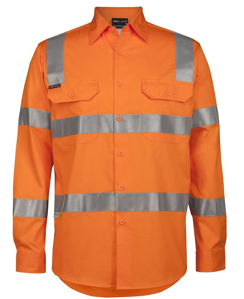 Jb'S Wear Hi Vis (D+N) L/S 150G Vic Rail Work Shirt 6Dnwr - Star Uniforms Australia