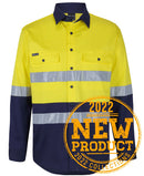 JB's Wear-Hi Vis (D+N) L/S Stretch Work Shirt With Tape - 6DSWL