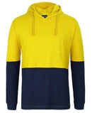 JB's - Hi Vis L/S Cotton Tee With Hood - 6HCTL