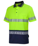 JB's - Hi Vis (D+N) Cotton Back S/S Segmented Tape Polo - 6HMSS