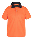 Jb'S Wear  Kids Hi Vis Non Cuff Traditional Polo 6Hvnc-B - Star Uniforms Australia