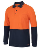 JB's - Hi Vis L/S Cotton Pique Trad Polo - 6HVQL