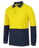 JB's - Hi Vis L/S Cotton Pique Trad Polo - 6HVQL